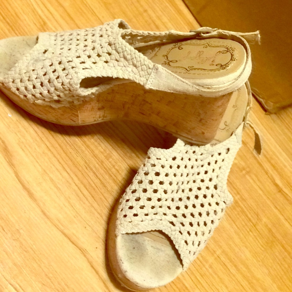 Wedges, 4in, tan